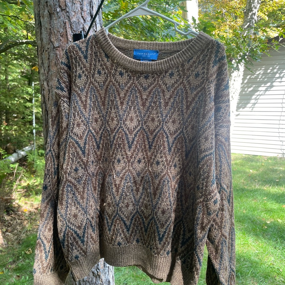 Towncraft Patterned Crewneck Sweater